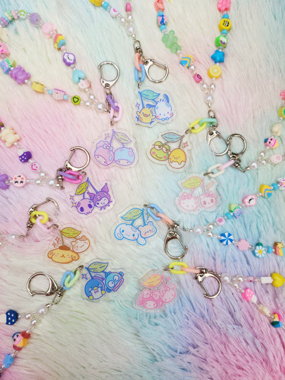 Kitty and Friends Beaded Keychain