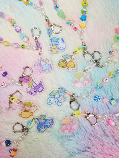 Kitty and Friends Beaded Keychain