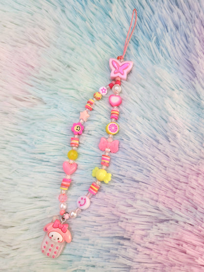 Kitty and Friends Cell Phone Beaded Phone Charm