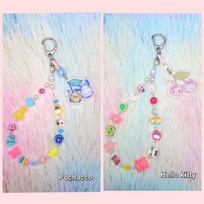 Kitty and Friends Beaded Keychain